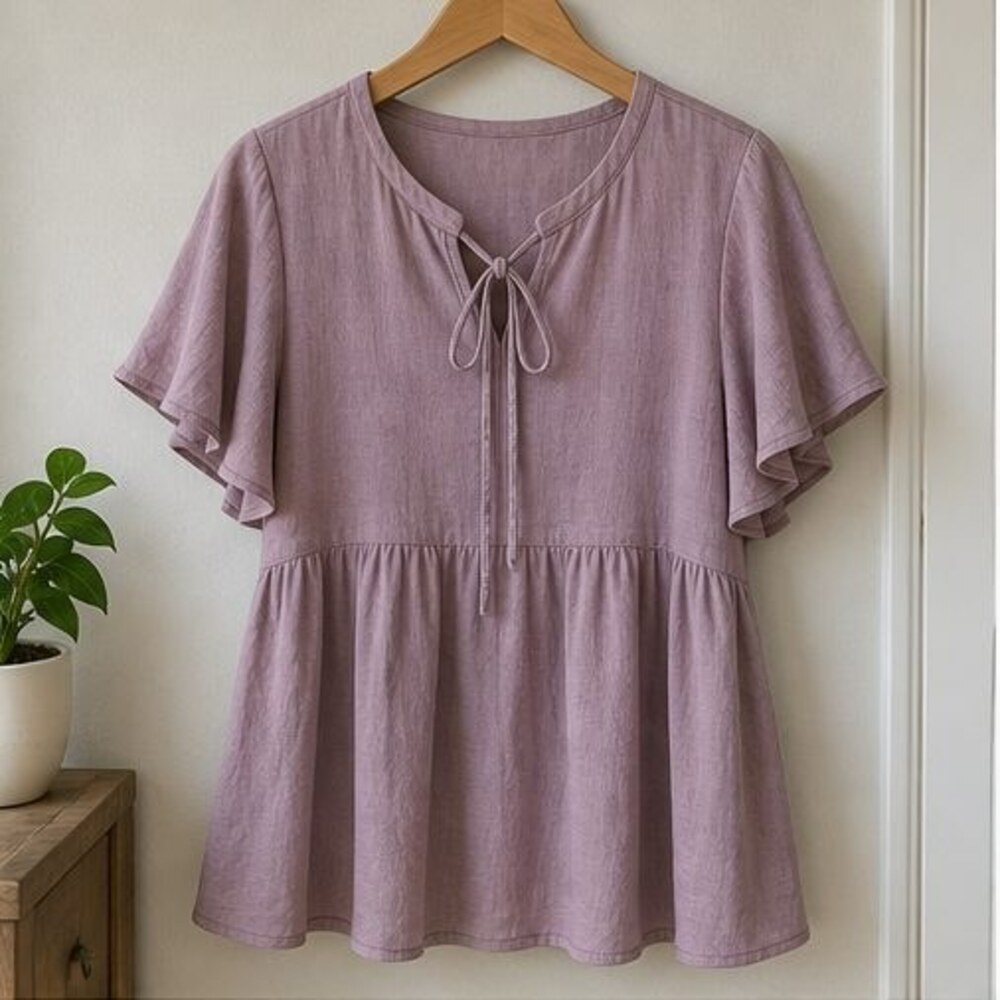 Mauve Peplum Top